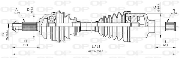 OPEN PARTS Приводной вал DRS6376.00